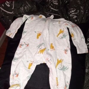 Carter's White Animal Print Footie